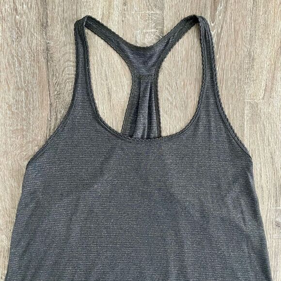 Lululemon Dark Heather Gray Stripe Racerback Tank Top - Picture 6 of 11